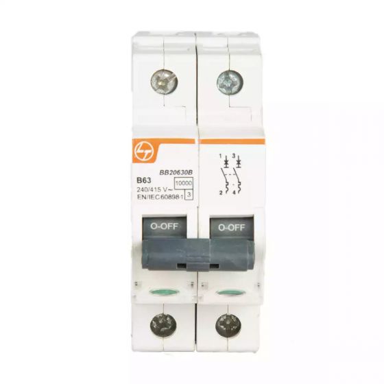 BB20100B EXORA MCB 10A DP 240V AC 10kA B Curve