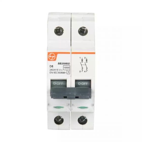 BB20320D EXORA MCB 32A DP 240V AC 10kA D Curve