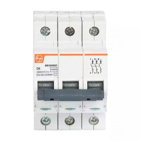 BB30160D EXORA MCB 16A TP 415V AC 10kA D Curve