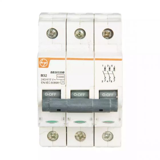 BB30500B EXORA MCB 50A TP 415V AC 10kA B Curve