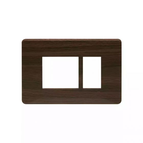 CB91103FA12 entice 3 module plate- Cinnamon Wood