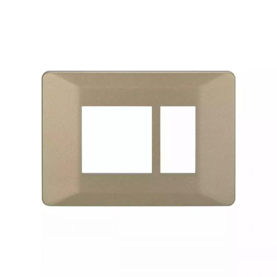 CB91103FR11 entice 3 module plate- Rustic Gold