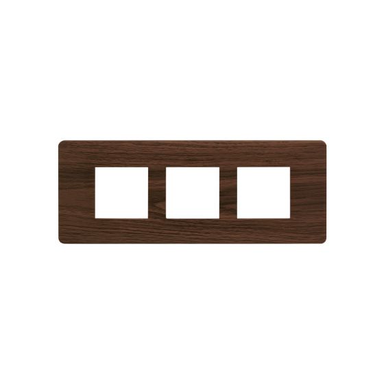 CB91106FA12 entice 6 module plate- Cinnamon Wood