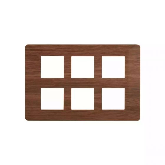 CB91112FA12 entice 12 module plate- Cinnamon Wood