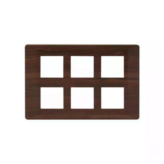 CB91112FL12 entice 12 module plate- Dark Chocolate Wood