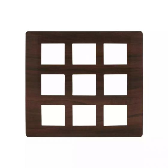 CB91118FL12 entice 18 module plate- Dark Chocolate Wood