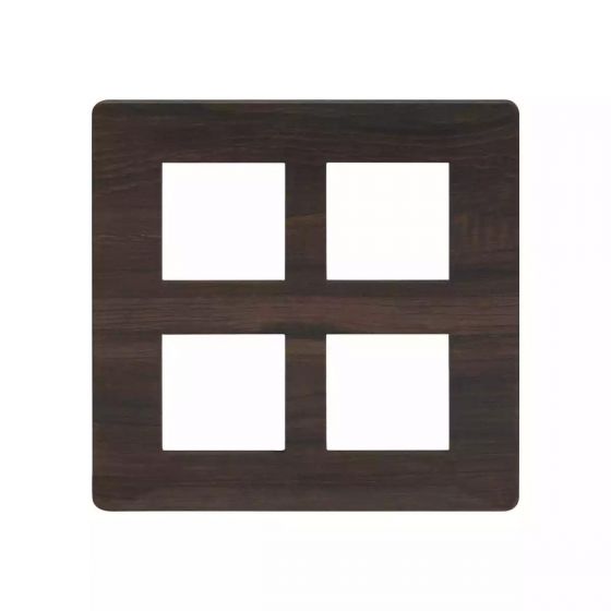 CB91208FL12 entice 8 M plate Square- Dark Chocolate Wood