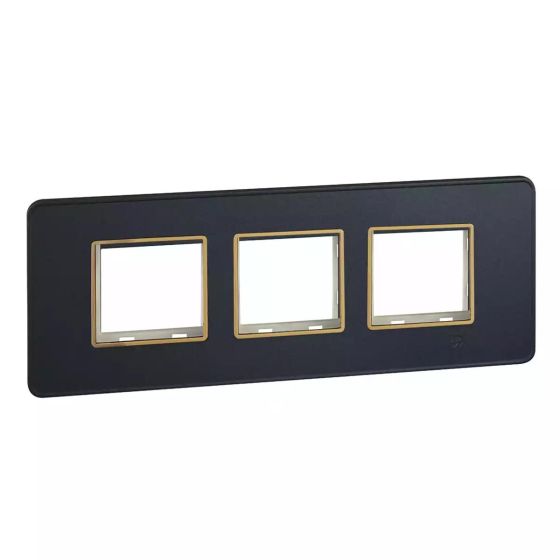 CB93106FS06 enGem 6 Module Stone Grey Plate with Golden Bezel