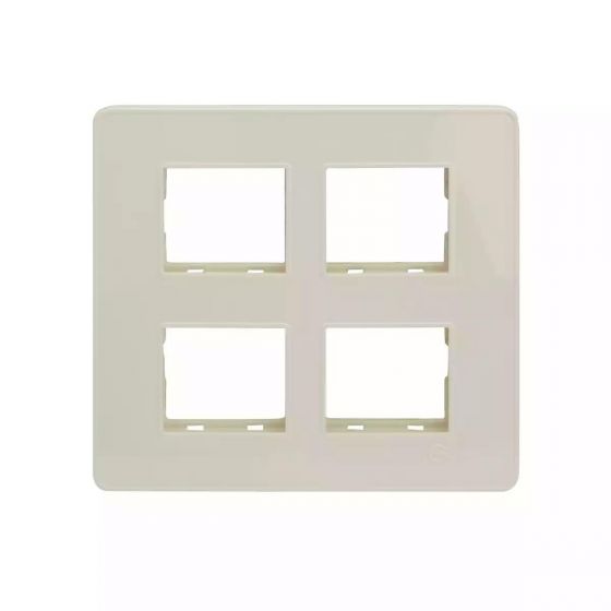 CB93208FW00 enGem 8 module grid frame + 8 Module Cover Square White