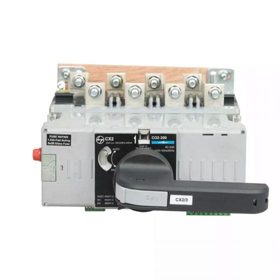 CK90163BOOO C-Line Motorised Changeover Switch FR2 200A 4P 415V AC Open Execution