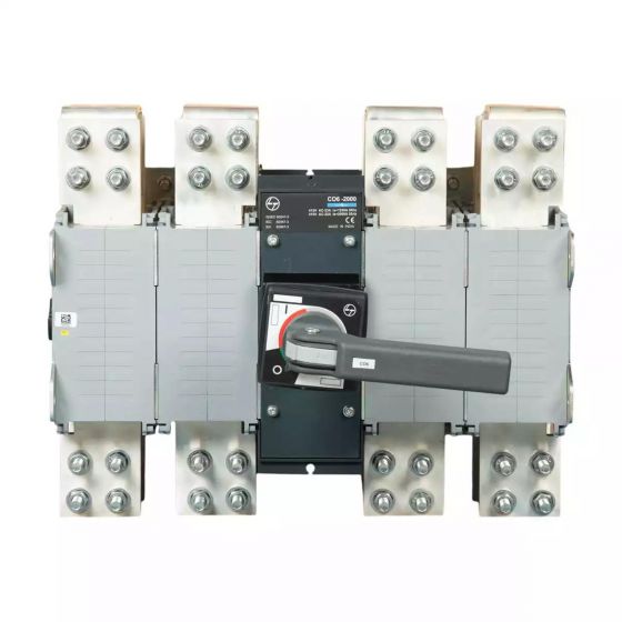 CO62000OOOO C-Line Manual Changeover Switch FR6 2000A 4P 415V AC Open Execution Extended Handle Center Operation