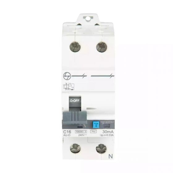 AUF3C201001 AU RCBO 10A DP 240V AC 10kA 10mA C Curve