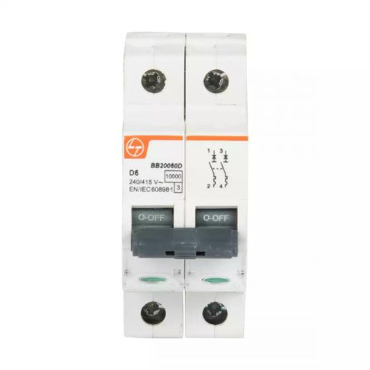 BB20500D EXORA MCB 50A DP 240V AC 10kA D Curve
