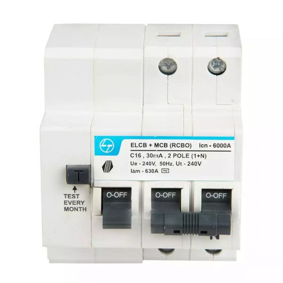 CB90001OOBO Tripper RCBO(EL+MCB) 16A DP 240V AC 6kA 30mA C Curve