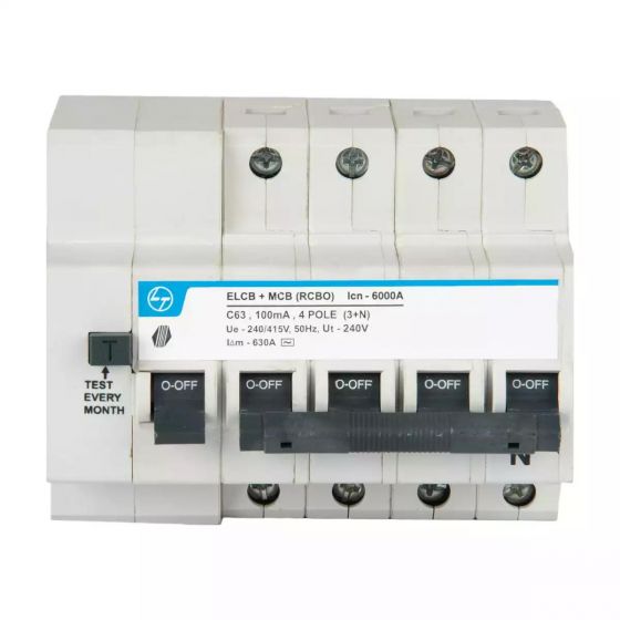 CB90004OOCO Tripper RCBO(EL+MCB) 20A FP 415V AC 6kA 100mA C Curve