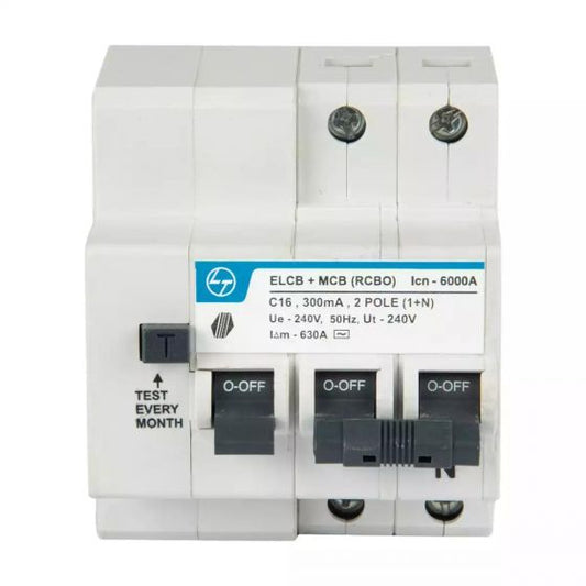 CB90005OOBO Tripper RCBO(EL+MCB) 16A DP 240V AC 6kA 300mA C Curve