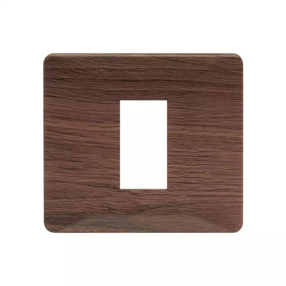 CB91101FA12 entice 1 module plate- Cinnamon Wood