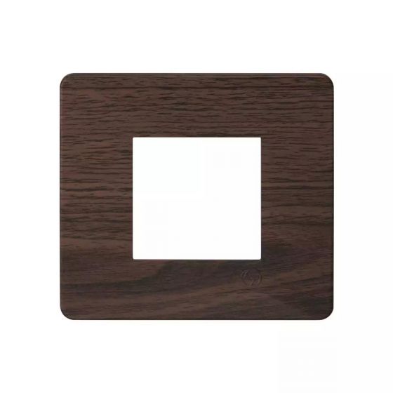 CB91102FA12 entice 2 module plate- Cinnamon Wood