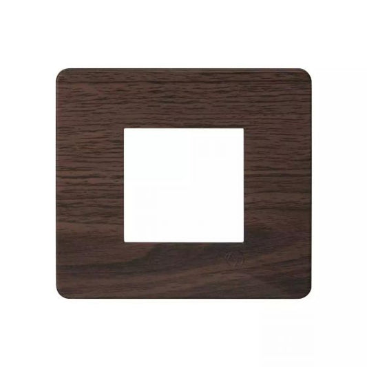 CB91102FA12 entice 2 module plate- Cinnamon Wood