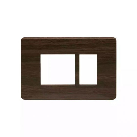 CB91103FA12 entice 3 module plate- Cinnamon Wood