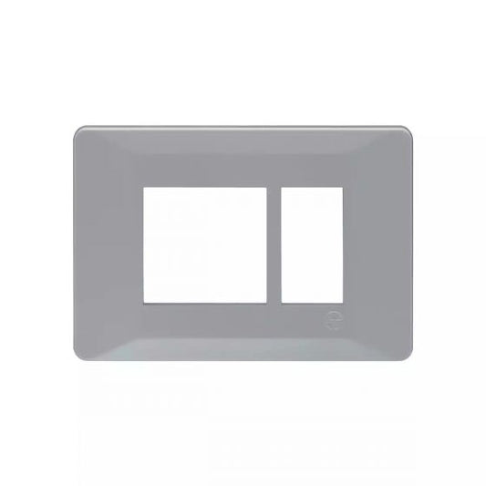 CB91103FI11 entice 3 module plate- Ice Silver