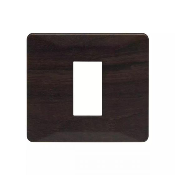 CB91103FL12 entice 3 module plate- Dark Chocolate Wood
