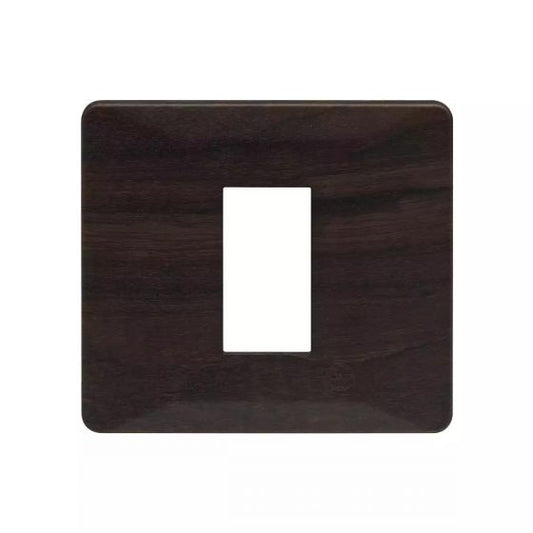 CB91103FL12 entice 3 module plate- Dark Chocolate Wood