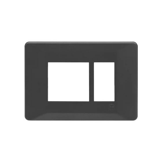 CB91103FM11 entice 3 module plate- Metallic Grey