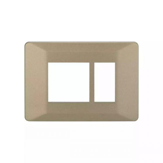 CB91103FR11 entice 3 module plate- Rustic Gold