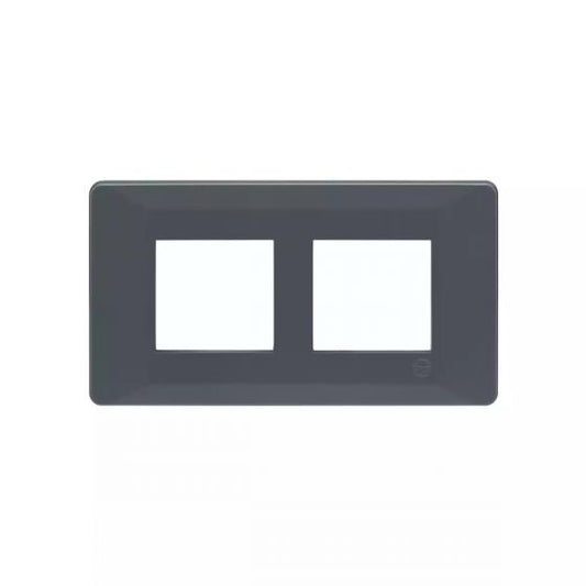 CB91104FG11 entice 4 module plate- Charcoal Grey