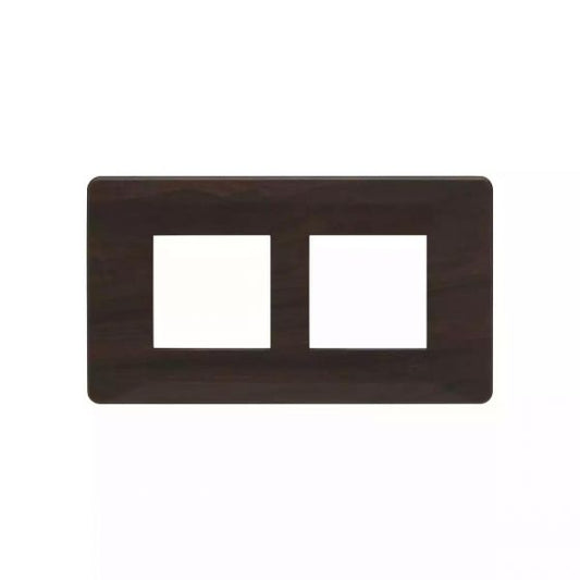 CB91104FL12 entice 4 module plate- Dark Chocolate Wood