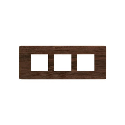 CB91106FA12 entice 6 module plate- Cinnamon Wood
