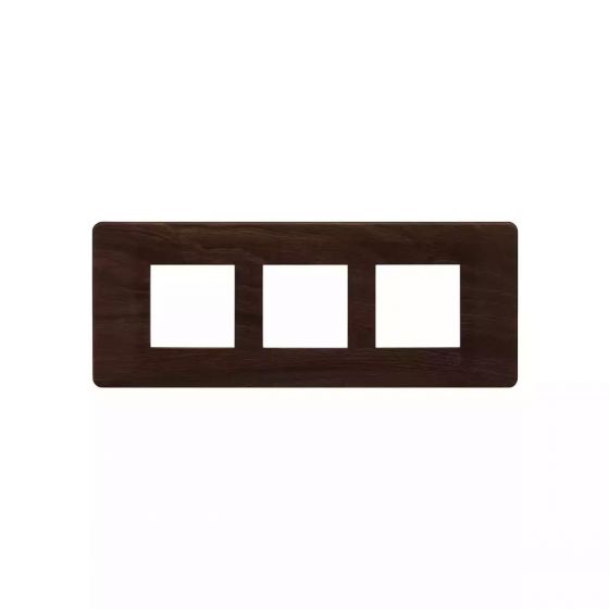 CB91106FL12 entice 6 module plate- Dark Chocolate Wood
