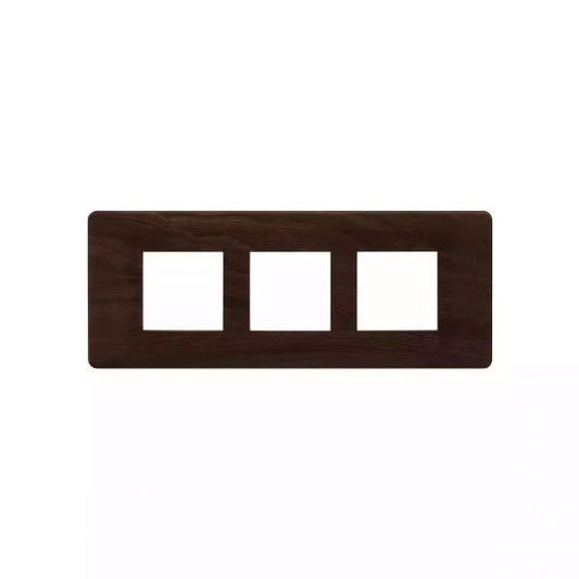 CB91106FL12 entice 6 module plate- Dark Chocolate Wood