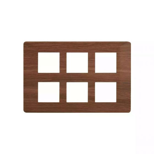 CB91112FA12 entice 12 module plate- Cinnamon Wood