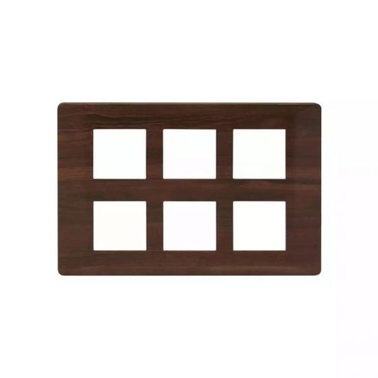 CB91112FL12 entice 12 module plate- Dark Chocolate Wood