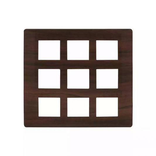 CB91118FL12 entice 18 module plate- Dark Chocolate Wood