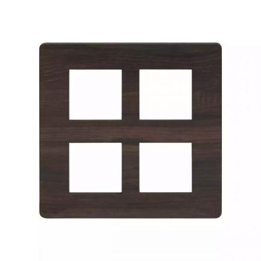 CB91208FL12 entice 8 M plate Square- Dark Chocolate Wood