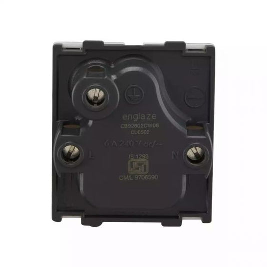 CB91602CW06 entice 3 Pin Socket 6A with ISI 2 M White
