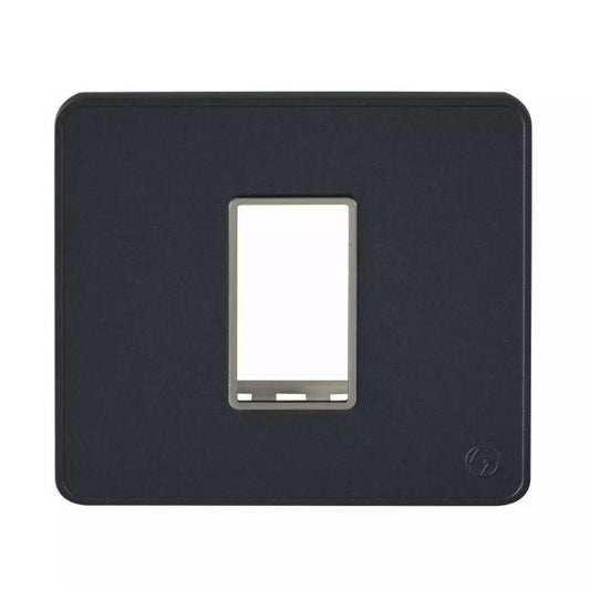 CB93101FS05 enGem  1 Module  Stone Grey   Plate with chrome Bezel