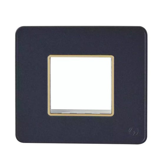 CB93102FS06 enGem  2 Module  Stone Grey   Plate with Golden Bezel