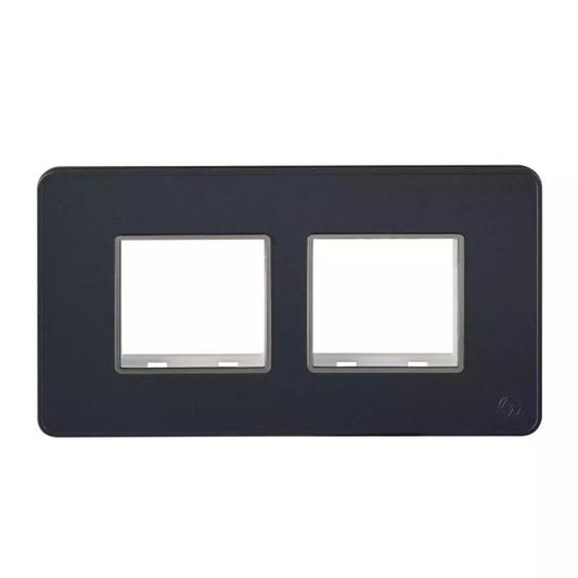 CB93104FS05 enGem  4 Module  Stone Grey   Plate with chrome Bezel