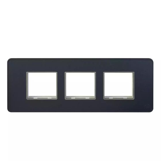 CB93106FS05 enGem  6 Module  Stone Grey   Plate with chrome Bezel