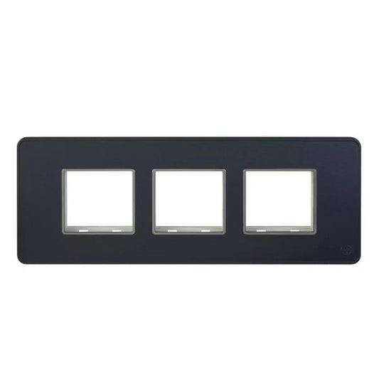 CB93106FS05 enGem  6 Module  Stone Grey   Plate with chrome Bezel