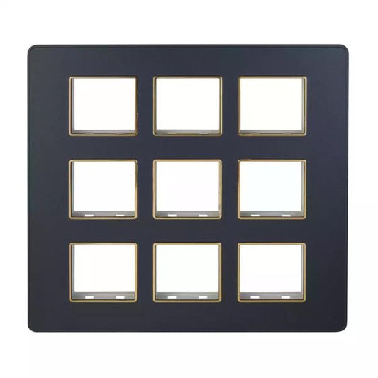 CB93118FS06 enGem  18 Module  Stone Grey   Plate with Golden Bezel