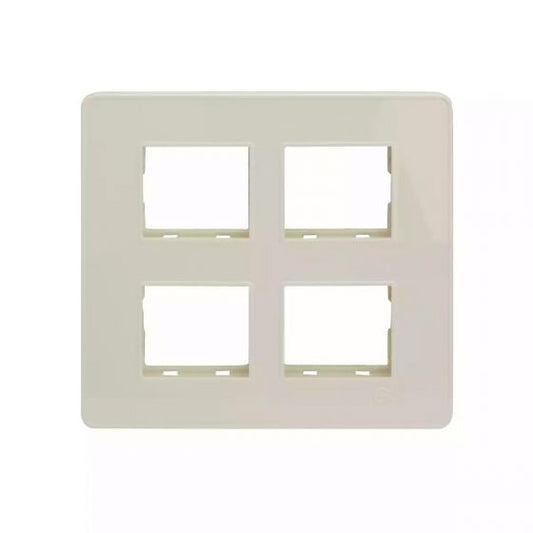 CB93208FW00 enGem 8 module grid frame + 8 Module Cover Square White