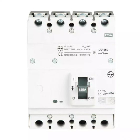 CM90677OOLO DU125D MCCB 125A 4P 415V AC 18KA Thermal Magnetic 50/60 Hz